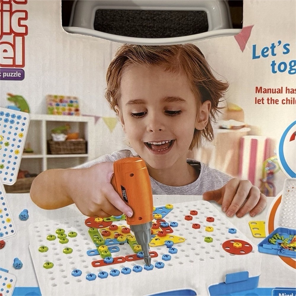 Creative Magic Panel Mosaic Puzzle Set 151+ Pieces Ages 3+ Drill Manual